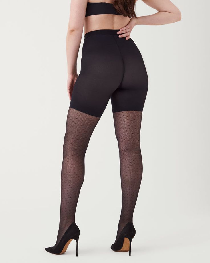 Designed with a mid-thigh shaper built-in, SPANX® tights offer you comfortable shaping and ultimate luxury for your legs. Comfortable mid-thigh shaper No-dig waistband Luxe Italian yarns Cotton-blend gusset makes panties optional & eliminates visible panty lines Hand wash, line dry Style 10367R Elegant Short-length Fitted Tights, Elegant Short-length Tights, Mid-thigh Length Fitted Shapewear Tights, Black Stretch Mid-thigh Legwear, Stretch Black Mid-thigh Length Hosiery, Stretch Mid-thigh Shapewear Tights, Stretch Shapewear Tights Mid-thigh Length, Black Stretch Hosiery Mid-thigh Length, Black Stretch Mid-thigh Length Hosiery