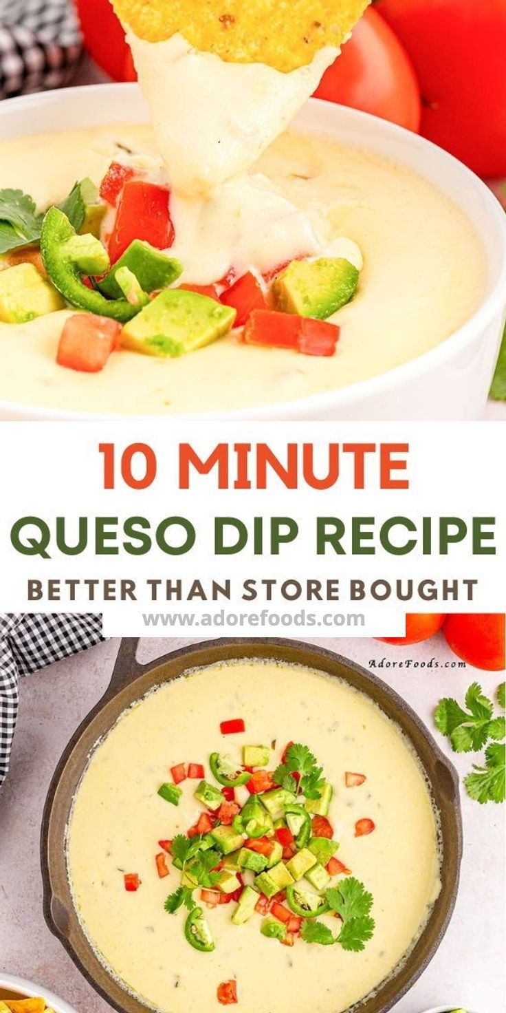 the recipe for quesadilla dip is shown in this collage