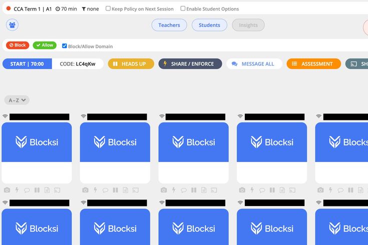 an image of a computer screen with blocks on the bottom and words below that read blockia