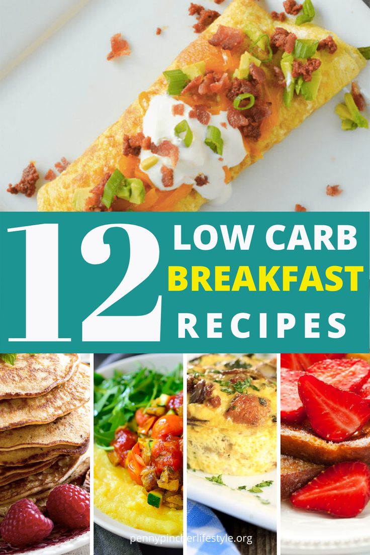 twelve low carb breakfast recipes with the title overlay