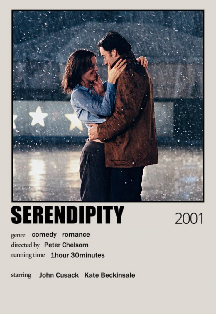 a movie poster for serendipity starring john cusack and kate beckinsale