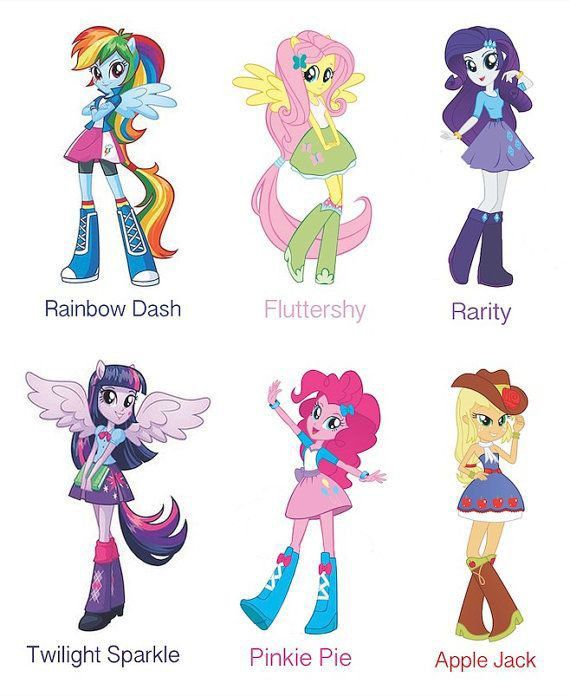 many different types of pony ponies are shown in this image, including pinkie pie, twilight sparkle, rainbow dash and flutter