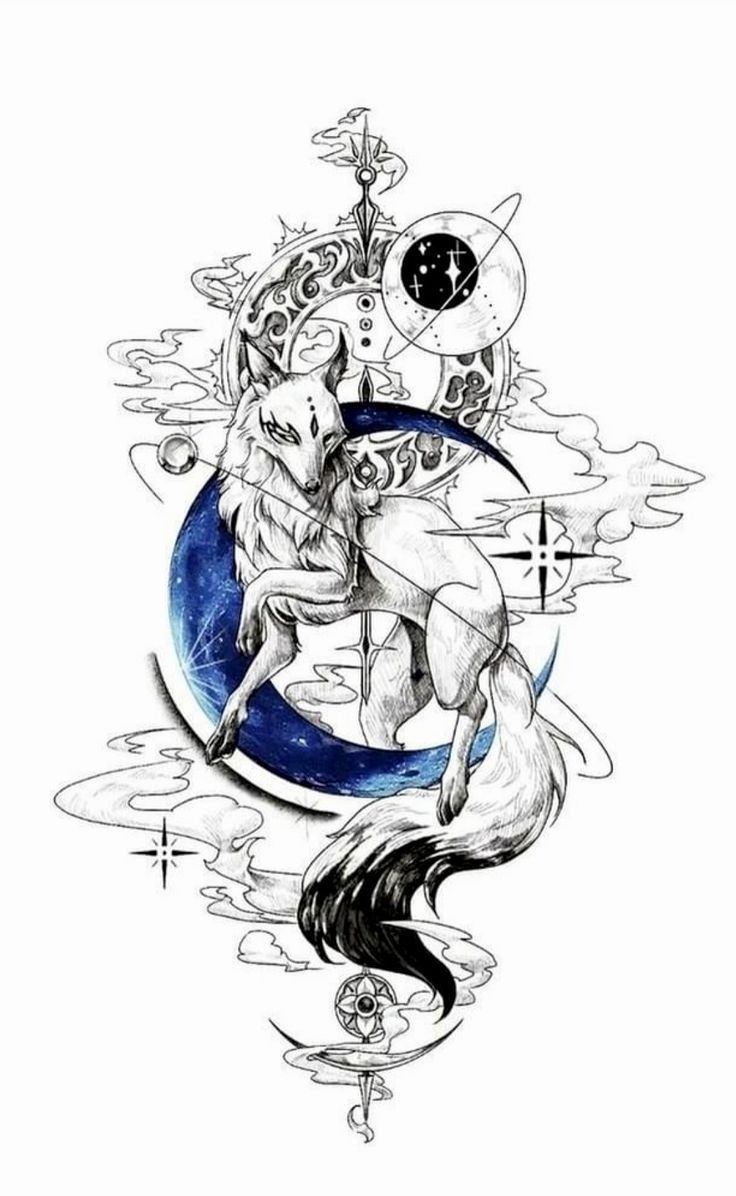 a drawing of a person on the moon with an animal in it's body