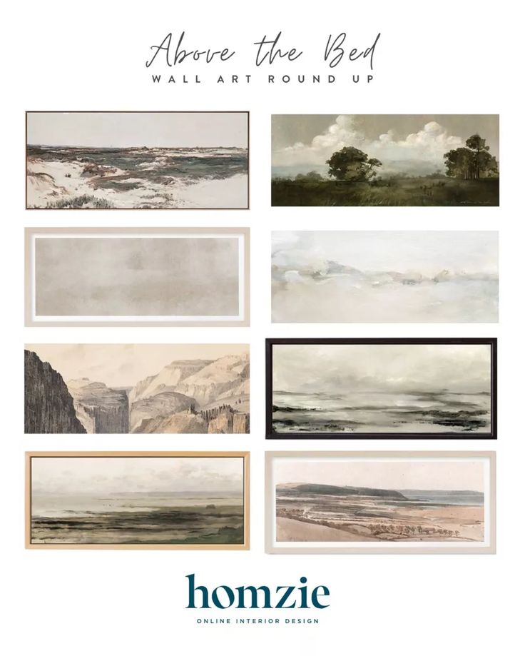 the front cover of an art book with many different paintings on it, including mountains and clouds