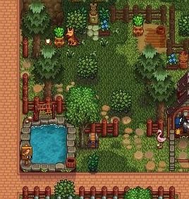 the game is shown with an animal farm in it's center and several animals on the other side