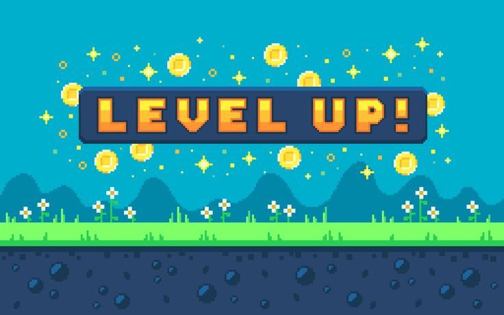 the title screen for level up