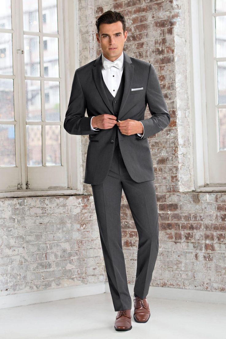 Michael Kors Ultra Slim Steel Grey Sterling Wedding Suit Ultra Slim Fit Suit | Jim's Formal Wear Grey Suit Wedding, Grey Tuxedo, Types Of Suits, Prom Tuxedo, Charcoal Suit, Burgundy Bridesmaid Dresses, Prom Dresses For Sale, Prom Suits, Groomsmen Attire