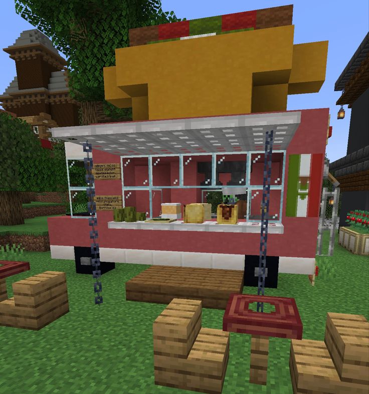 an image of a food truck in minecraft