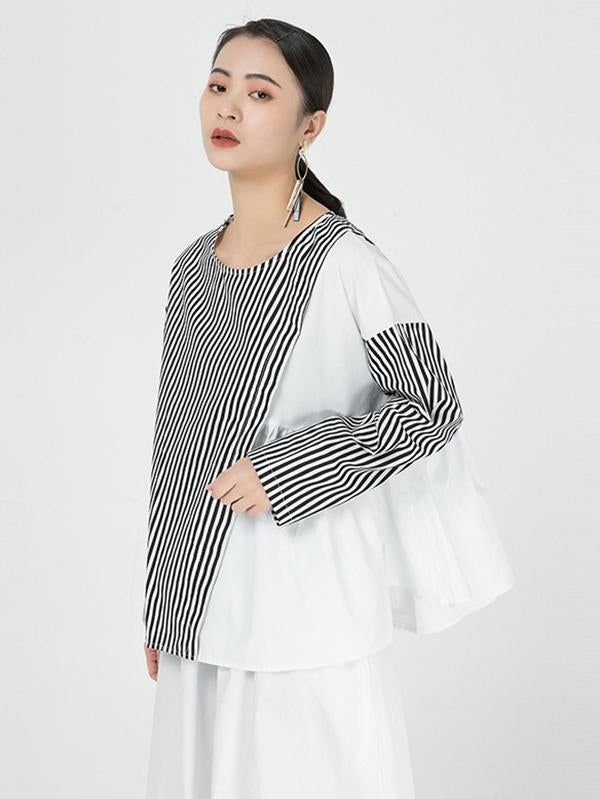 Sku CY-!64575 Material Cotton Style Loose , Irregular clipping , Long Sleeves Feature Striped , Split-joint Neckline Round-neck Occasion Original Creation , Leisure Fashion Seasons Spring , Autumn Type Blouses&shirts Tops Color BLACK,BLUE Size FREE SIZE Model's weight:45kg Model's height:166cm（65.4 inches) Please consult the size chart we provide for this item's measurements to help you decide which size to buy.Please note: There may be 1-3cm differ due to manual measurement.CMINCH Bust Shoulder Loose Maxi Dress, Leisure Fashion, Lantern Sleeve Dress, Blouse Tops, Fashion Seasons, Striped Blouse, Color Stripes, Black Maxi Dress, Cotton Style