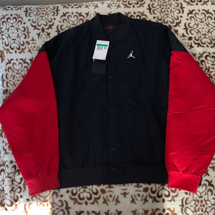 Brand New W/Tags 1-Day Shipping + Free Shipping! Packaged With Care. Very Nice Jacket From Jordan. Jordan Jackets, Jordan Red, Womens Jordans, Cool Jackets, Bomber Jackets, Black Red, Flight, Bomber Jacket, Jordan