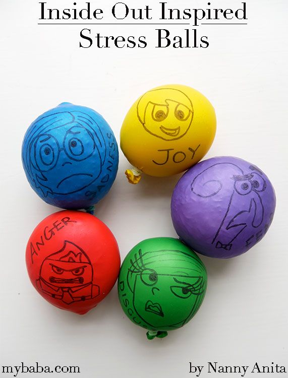 four colorful balls with faces drawn on them