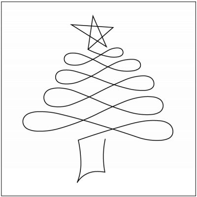 a christmas tree that is drawn in the shape of a star and has swirls on it