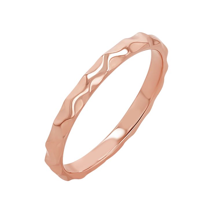 Hammered Stacking Band Elegant Hammered Stackable Rings, Rose Gold Stackable Rings With Diamond Cut Open Band, Elegant Hammered Open Band Stackable Rings, Modern Stackable Rose Gold Bands, Modern Rose Gold Stackable Bands, Rose Gold Hammered Round Band Rings, Elegant Edgy, Favorite Mm, Monogram Neverfull