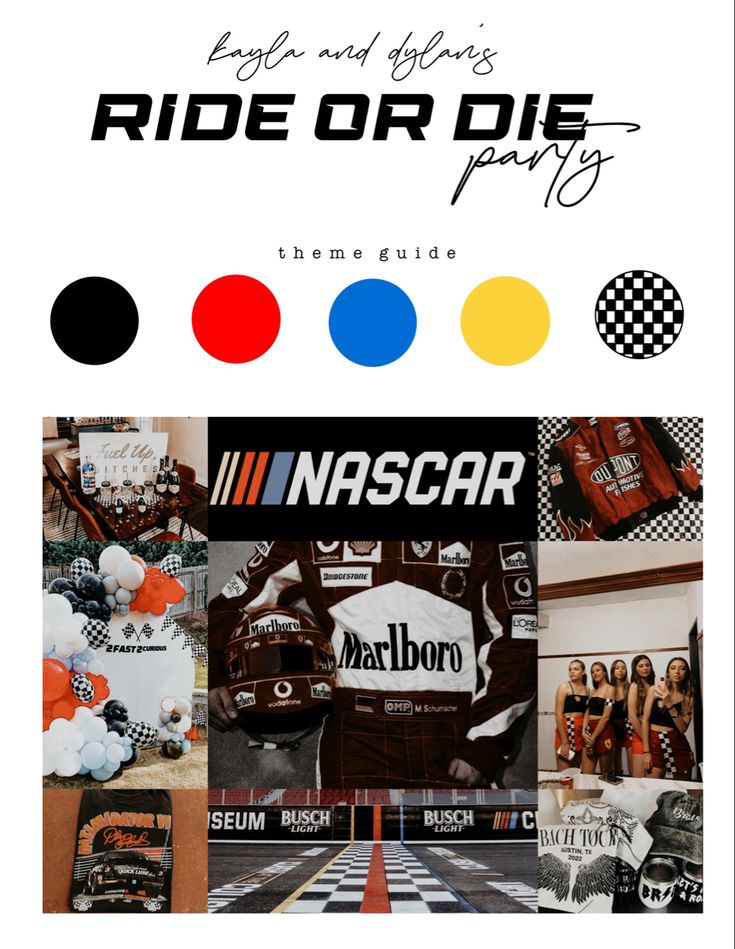 the cover of ride or die party, with photos of people and cars on it