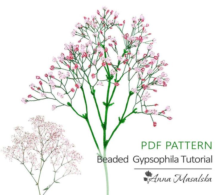 PDF Patterns Beaded Gypsophila Beaded Flowers and Leaves | Etsy Leaves Diy, French Beading, Beaded Flowers Patterns, Diy Beading, Seed Bead Flowers, French Beaded Flowers, Seed Bead Pattern, Bead Weaving Tutorials, Beaded Snowflakes