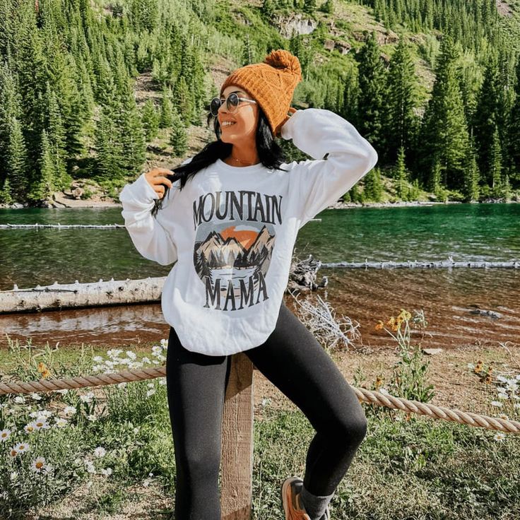 Mountain Mama Sweatshirt - Mountain Moverz Mountain Mama, Colorful Sweatshirt, Santa Sweatshirt, Girl Clipart, Embroidered Crewneck, Mama Sweatshirt, Winter Sweatshirt, Beautiful Clothes, Oversized Tee