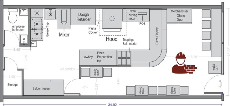 the floor plan for a kitchen with an oven, sink and countertop area is shown