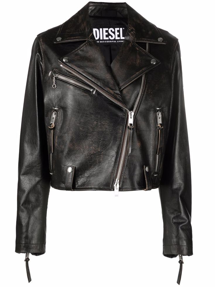 Cropped Leather Jacket, Leather Jacket Black, Leather Biker Jacket, Biker Jacket, Zip Up, Zip Ups, Leather Jacket, Leather, Black