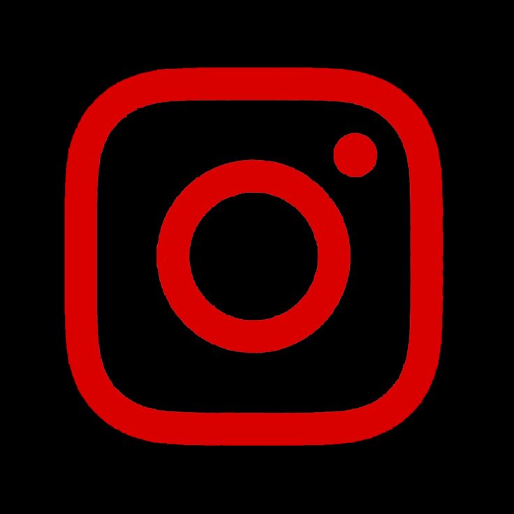 a red and black instagram logo on a black background with the word instagram below it