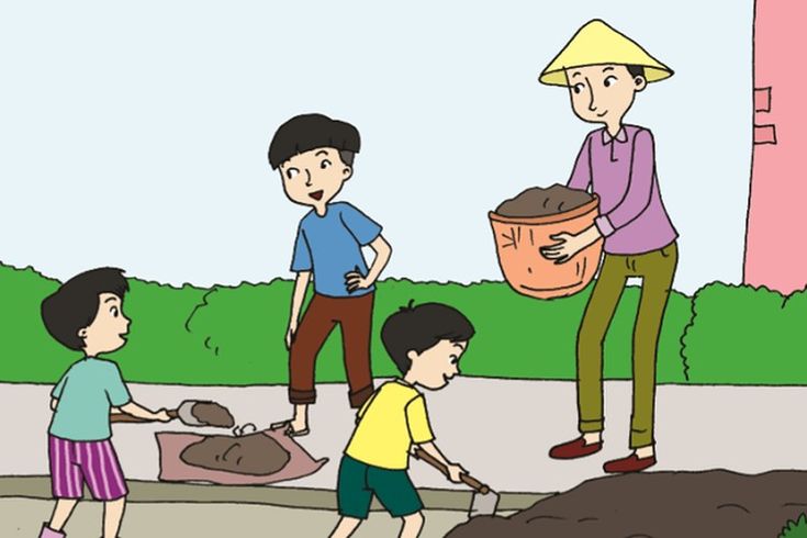 a group of people standing next to each other on a street near a dumpster