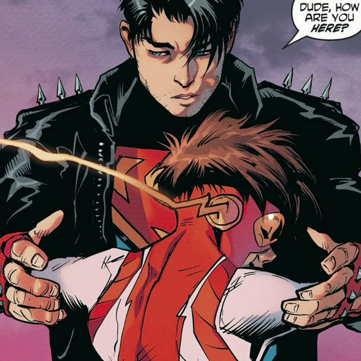 a comic character is cutting another person's hair in the background, with an angry look on his face