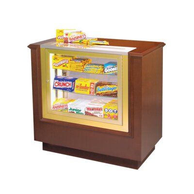 a small display case for snacks and candy