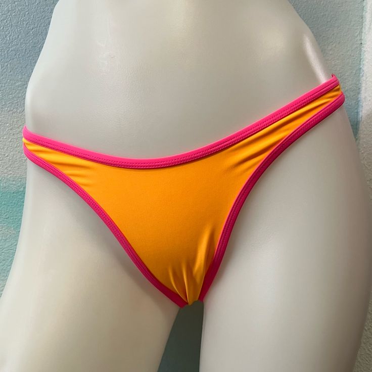 Brand New With Tags! Size : X-Small Brand : Wild Fable Vibrant Fitted Bottoms For Poolside, Vibrant Fitted Poolside Bottoms, Neon Swimwear For Pool In Spring, Neon Beachwear For Spring, Trendy Neon Swimwear For Beach Season, Pink Stretch Swimwear With Triangle Top, Vibrant Pink Stretch Swimwear, Pink Color Block Stretch Swimwear, Neon Stretch Summer Swimwear