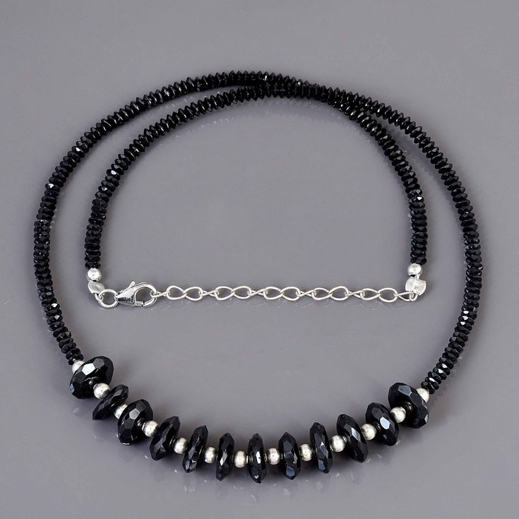 Black Spinel Necklace Shape- Saucer  Length- 45 cm Metal- Sterling Silver 925 Size- 3 mm,10 mm Weight- 50 ct. Genuine Black Spinel Saucer Necklace,Beaded Spinel Black Necklace,Dainty Spinel Necklace,Black Gemstone Necklace, Layering Spinel necklace All of my jewelry is designed and handcrafted by me. I love to experiment with many different designs and although I may make similar designs more than once, each piece of jewelry is truly one of a kind due to variations between gemstones and within my own craft work. Treatment : 100% Natural Don't Forgot to Review US https://www.etsy.com/in-en/shop/Vatslacreations?ref=search_shop_redirect Diamond Cut Necklace, Black Spinel Jewelry, Black Gemstone Necklace, Black Spinel Necklace, Spinel Necklace, Spinel Jewelry, Gemstone Choker, Spinel Gemstone, Necklace Layering