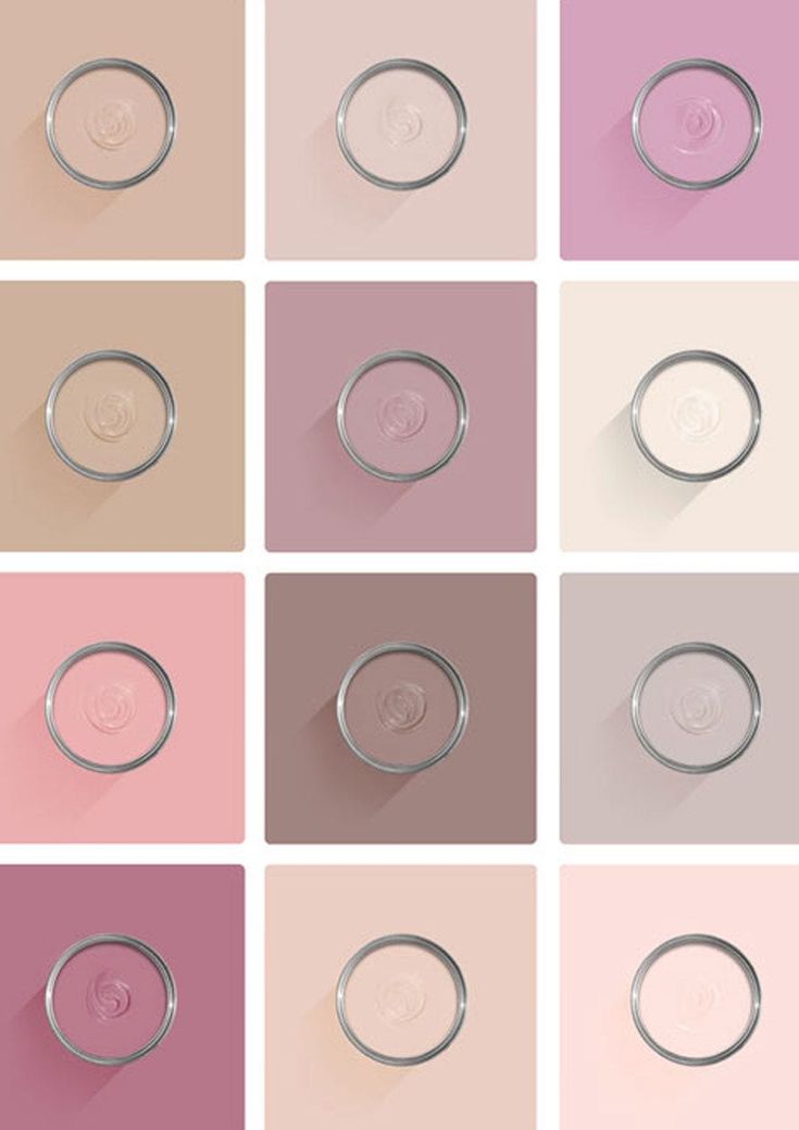 six different shades of pink, white and grey with the same color scheme on them