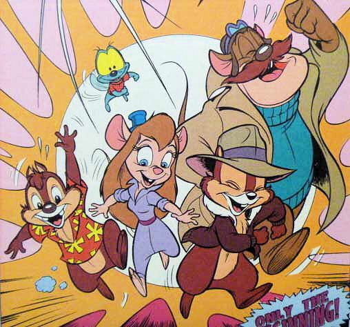 an old cartoon movie poster with the characters from chip'n dale and other cartoons