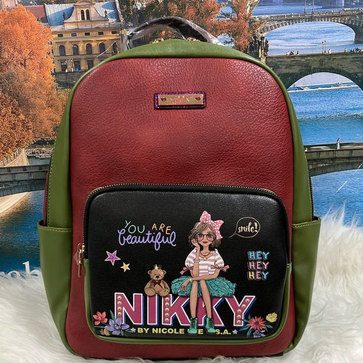 Super Cute Backpack Great For School, Work, Travel Or Any Desired Occasion Offers Welcome Nicole Lee Handbags, Cute Backpack, Nicole Lee, Cute Backpacks, Work Travel, School Work, Super Cute, Bag Lady, Backpacks