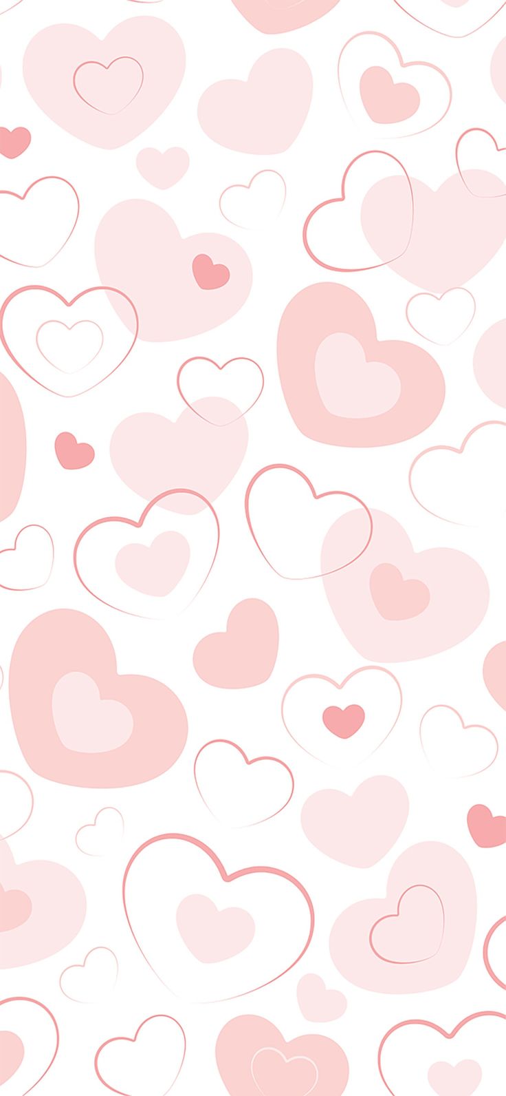 pink hearts on white background for valentine's day