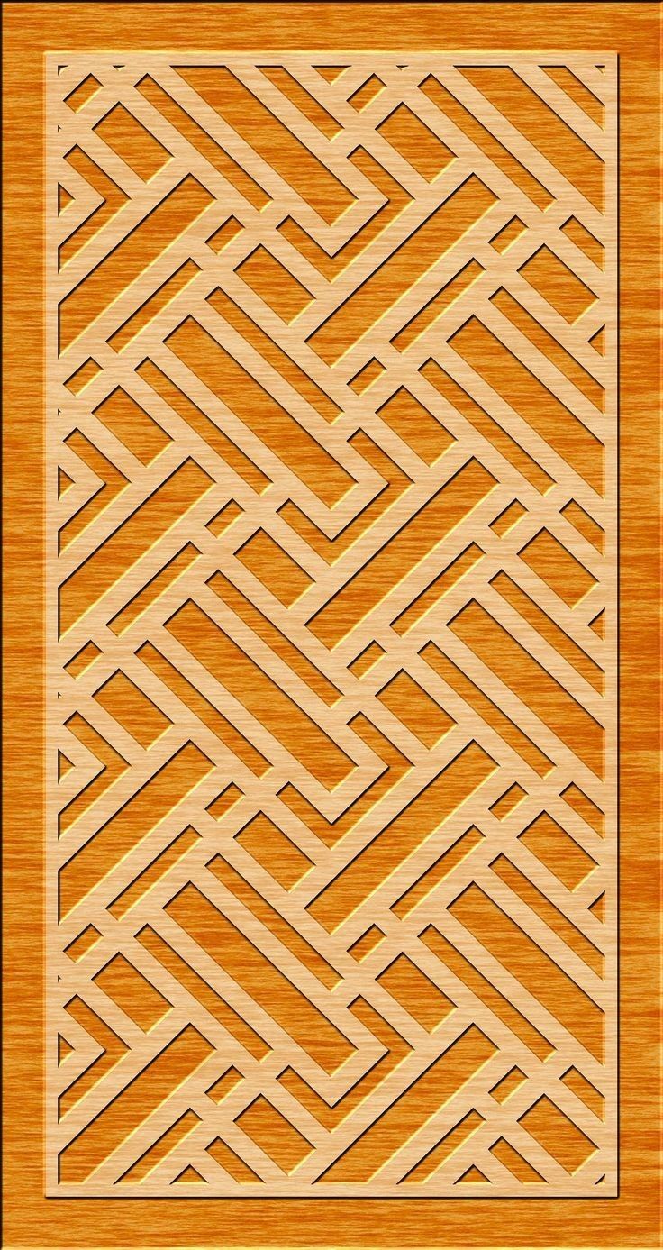 a wooden panel with an intricate design on it's sides and the center section cut out