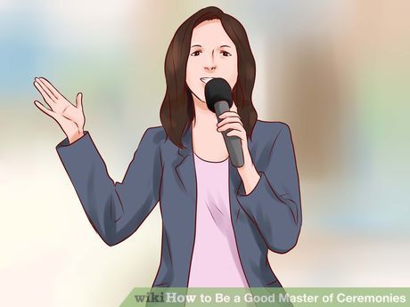 a woman speaking into a microphone with the words, what to be a good master of ce