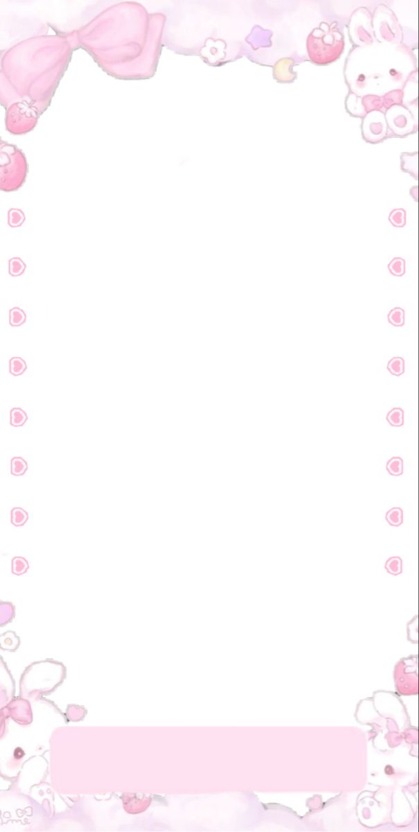 a pink frame with hearts and bows on it