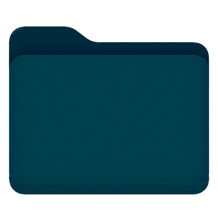 a dark blue plastic folder with two flaps