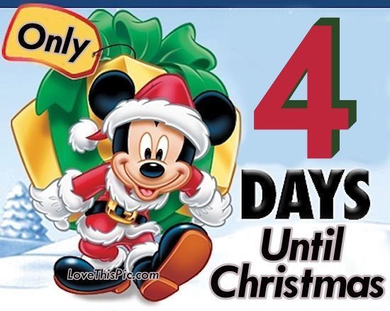 a mickey mouse christmas card with 3 days until christmas