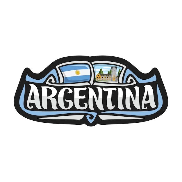 an argentina sticker with the word argentina in it's center and buildings on top