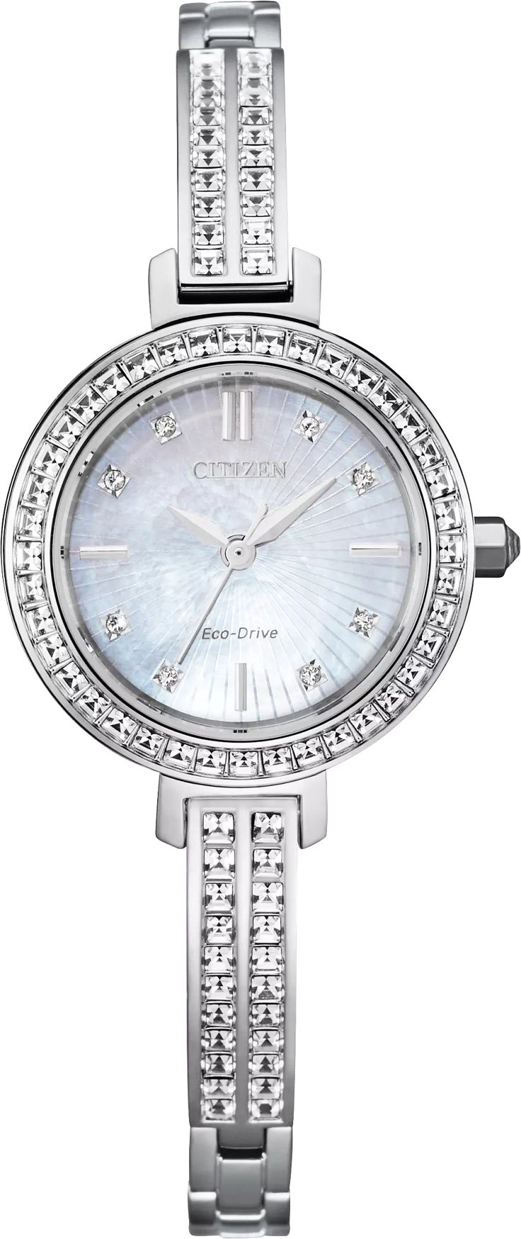 Citizen Eco Drive, Timepiece Design, Bangle Design, Eco Drive Watches, Silver Watches Women, Bangle Watches, Citizen Eco, Crystal Watches, Crystal Bangle