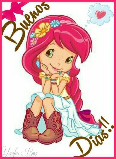 BUENOS DIAS !  LA NIÑA FRESA Strawberry Shortcake Pictures, Strawberry Shortcake Cartoon, Strawberry Shortcake Characters, Strawberry Shortcake, Pink Hair, Paper Dolls, Cartoon Characters, Cute Pictures, A Girl