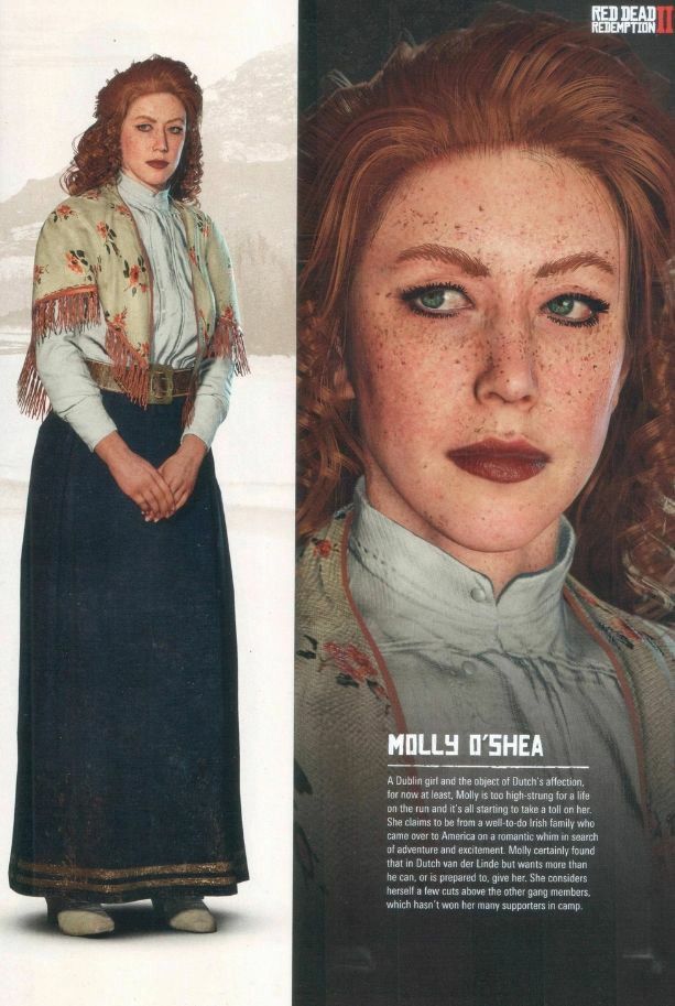 an image of a woman with freckles on her face and in a long dress