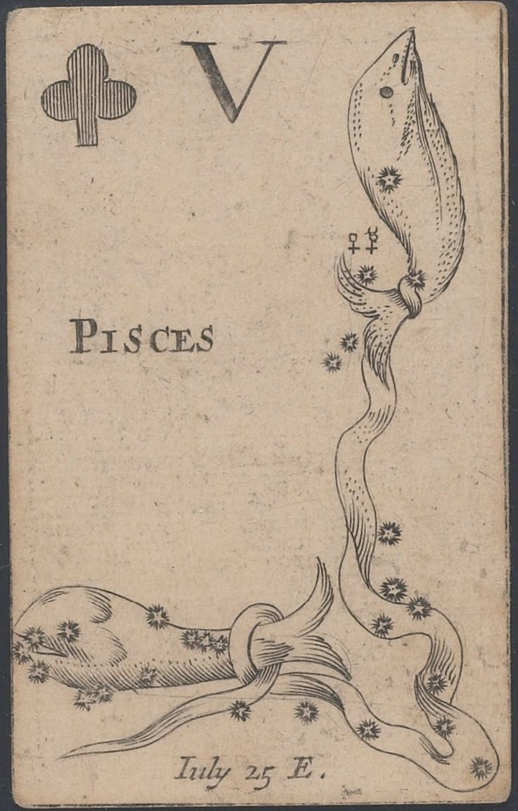 an old book with writing on it that says pisces, july 3 - 5