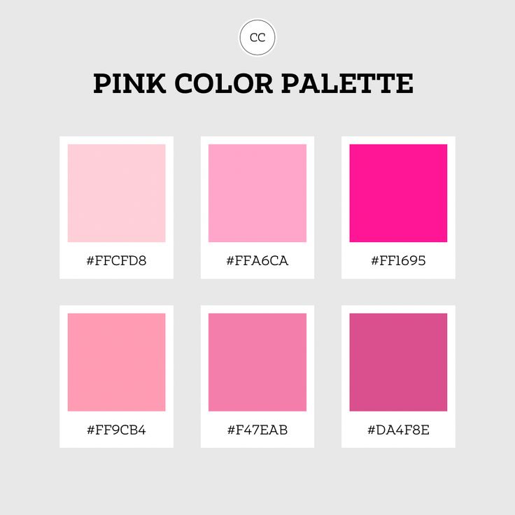 the pink color palette is shown with different shades and colors to choose from in each