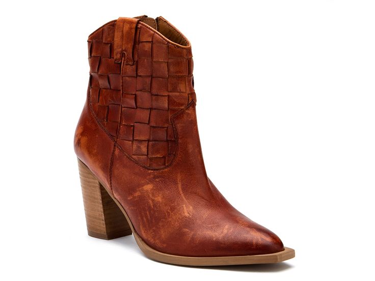 Save on Dawn Bootie at DSW. Free shipping, convenient returns and customer service ready to help. Shop online for Dawn Bootie today! Fall Boots With Woven Leather, Fall Boots With Woven Leather And Round Toe, Fall Woven Leather Boots With Round Toe, Crocs Clogs, 3 Inch Heels, The Dawn, Brown Ankle Boots, Leather Booties, Wedge Boot