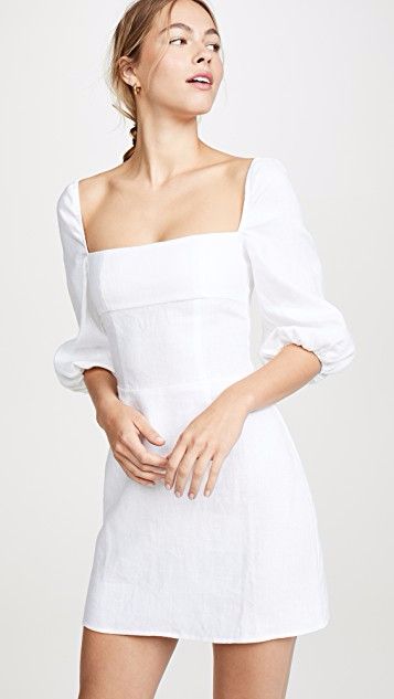 Reformation Платье Hampstead | SHOPBOP Reformation Clothing, Fashion Model Poses, Women Fashion Edgy, Corset Mini Dress, Linen Mini Dress, Reformation Dress, Fashion Videos, Dress Cuts, Dresses Online