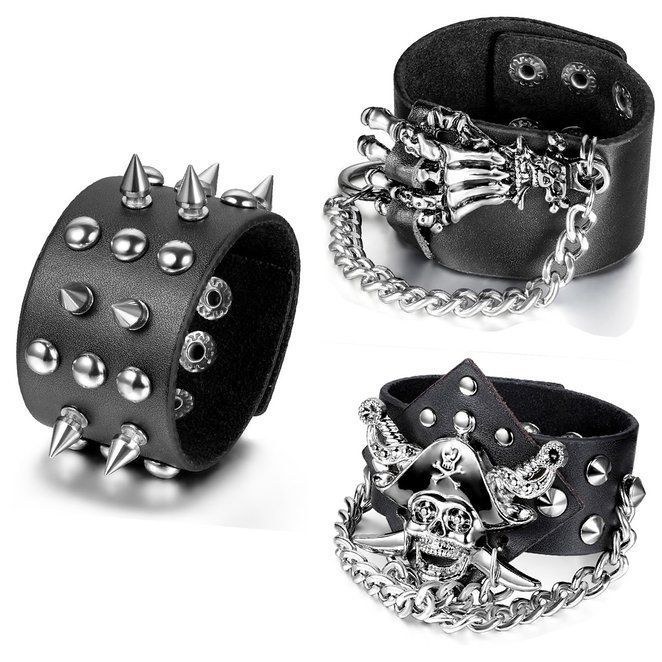 $9.99 - Punk Spike Studded Rivet Biker Wide Strap Leather Bracelet Cuff Wristband Bangle #ebay #Fashion Black Metal Bangles, Black Leather Jewelry, Rivet Jewelry, Black Metal Jewelry, Punk Rock Jewelry, Black Bangle, Metal Spikes, Punk Accessories, Biker Jewelry