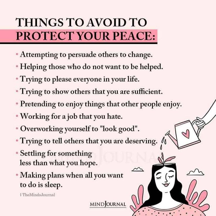 a pink poster with the words things to avoid your peace