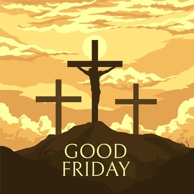 three crosses on top of a hill with the words good friday