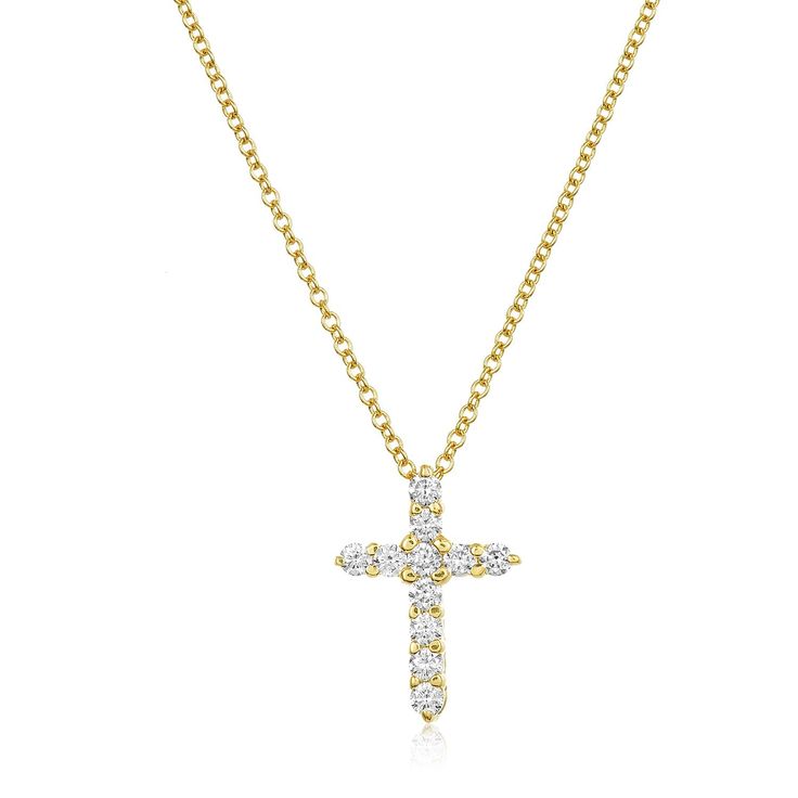 A diamond cross necklace is a breathtaking fusion of religious symbolism and exquisite craftsmanship. At its center lies a meticulously crafted cross pendant, elegantly designed to reflect both faith and beauty. The cross is embellished with shimmering diamonds, each one meticulously selected for its exceptional quality. Whether worn for religious significance or as a fashion statement, a diamond cross necklace is sure to captivate and inspire. The perfect staple for daily wear, there is a size Cross-shaped Diamond Necklace With Single Cut Diamonds, Diamond Cross Necklace With Brilliant Cut, Diamond White Cross Pendant Necklace With Pave Setting, Diamond White Cross Necklace With Single Cut Diamonds, Diamond White Necklace With Pave Setting Cross Pendant, Luxury Diamond White Cross Pendant Necklace, Cubic Zirconia Crucifix Necklace With Brilliant Cut, Cubic Zirconia Brilliant Cut Crucifix Necklace, Brilliant Cut Diamond Cross Necklace