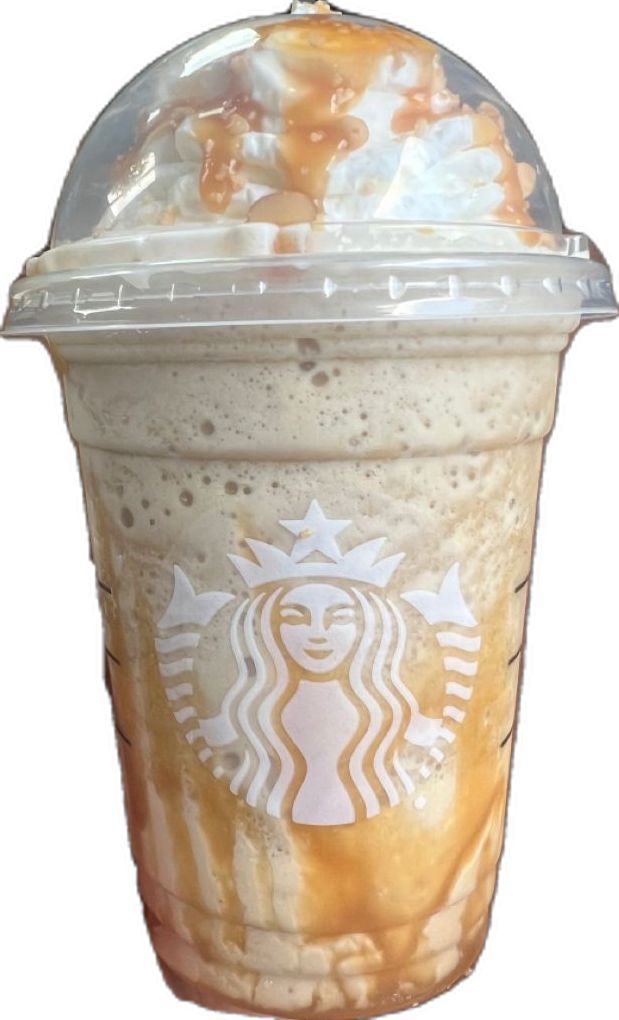 a starbucks drink with whipped cream and caramel